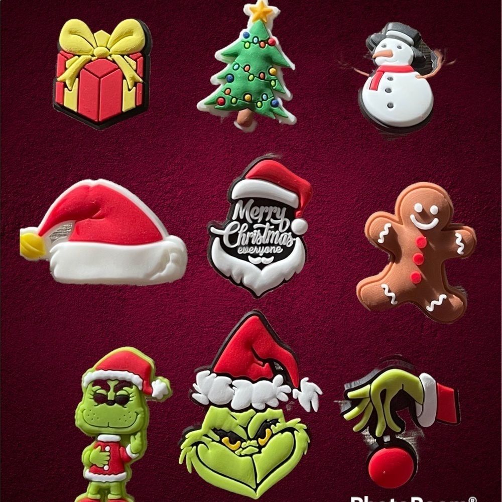 9PC Christmas Themed Croc Charm Set (Jibbitz)